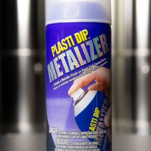 11oz can of Plasti Dip Metalizer against a silver background